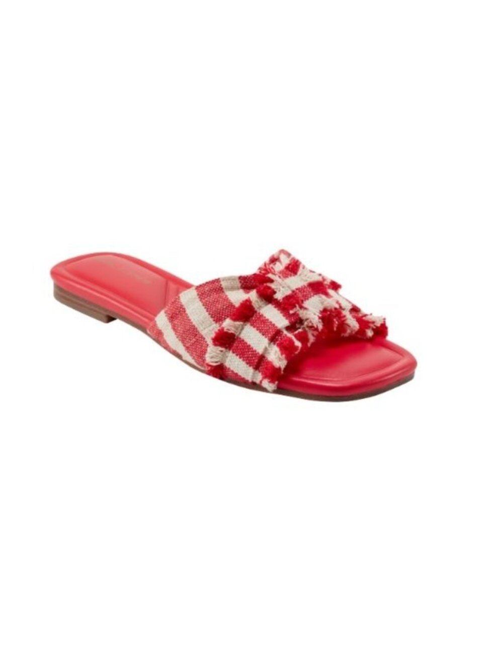 Marc Fisher Womens Orbit Knotted Flat Slide Sandals Red Stripe Size 8.5 New